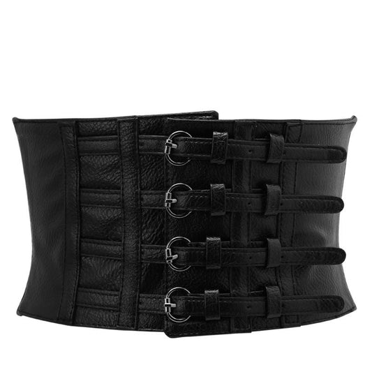 Kinky Cloth Accessories Goth Corset Belt Lace Up Faux Leather