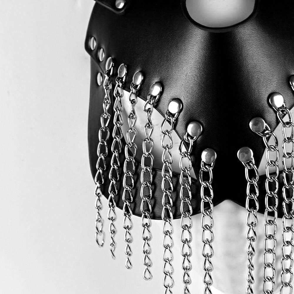 Kinky Cloth 200003979 Goth Leather Chain Catwoman Mask