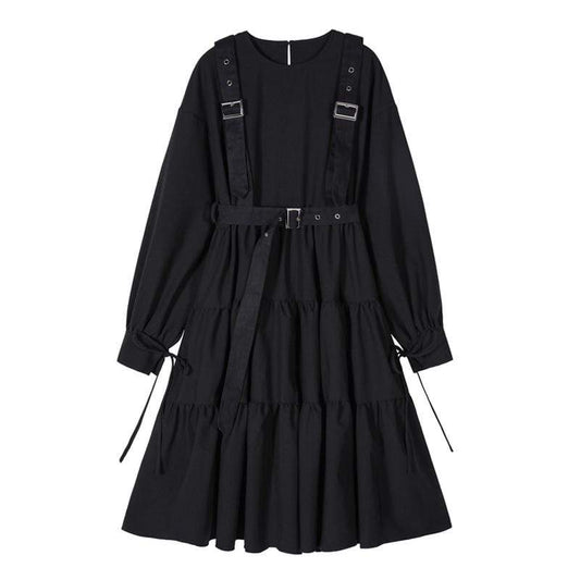 Kinky Cloth 200000347 Gothic Black Long Loose Dress