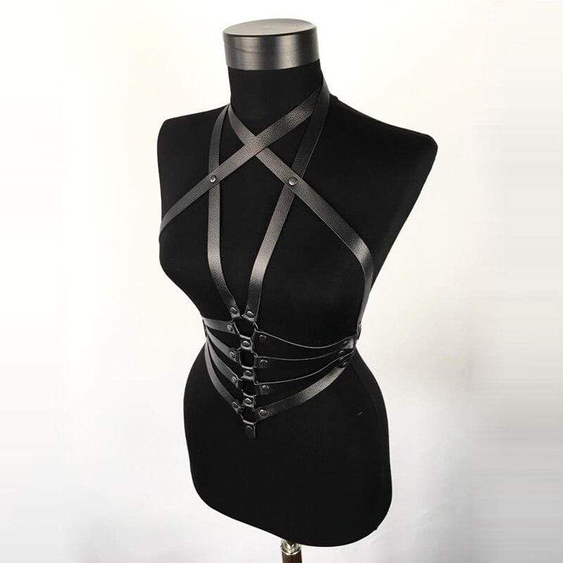 Kinky Cloth 200000298 Gothic Bust Cincher Harness Belt