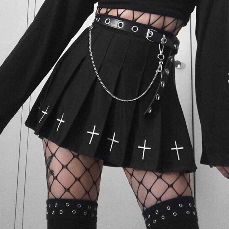 Kinky Cloth 349 Gothic Cross Mini Skirt