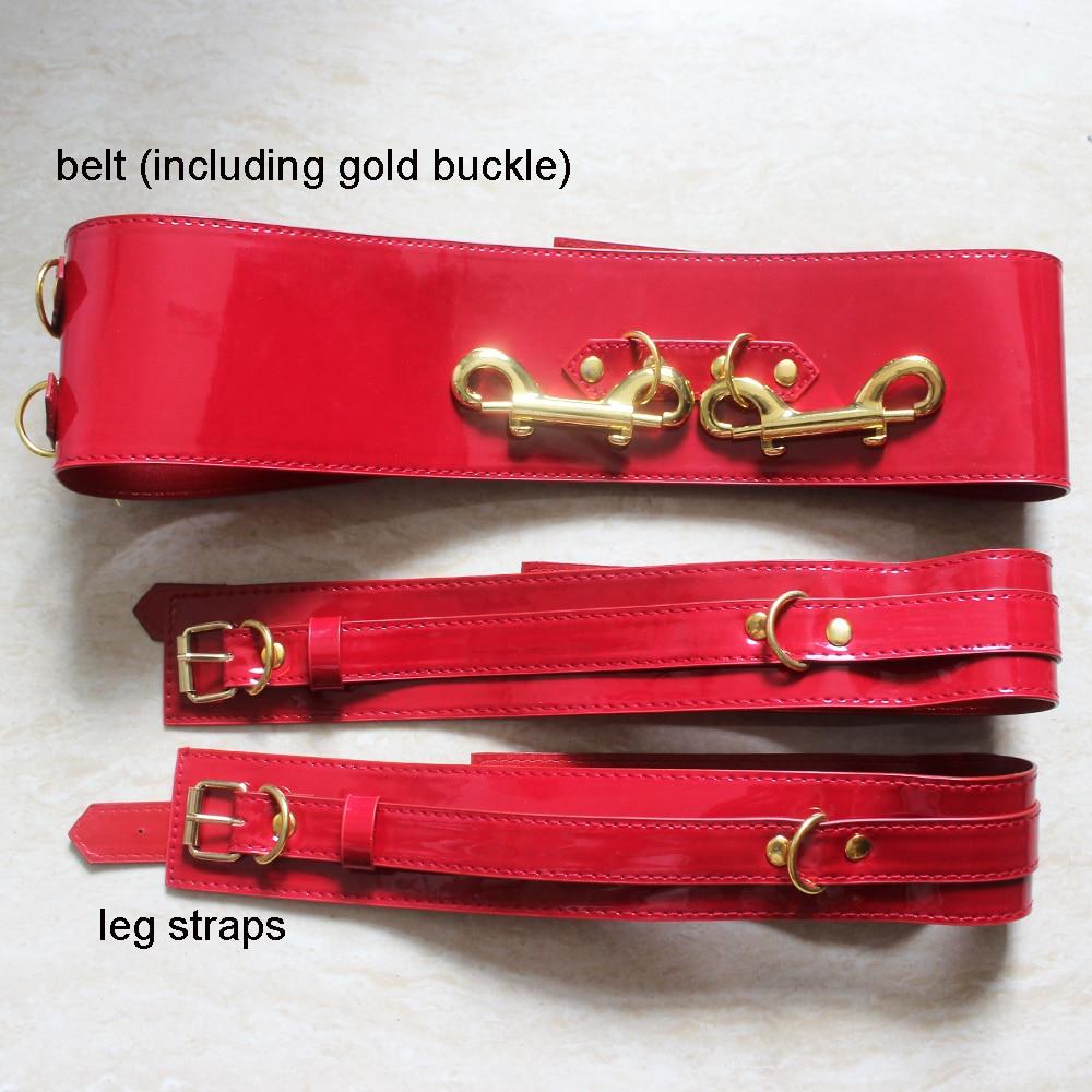 Kinky Cloth 200000298 Red - Belt / Leg / 91cm Gothic Harness Leather Belt Bondage Set