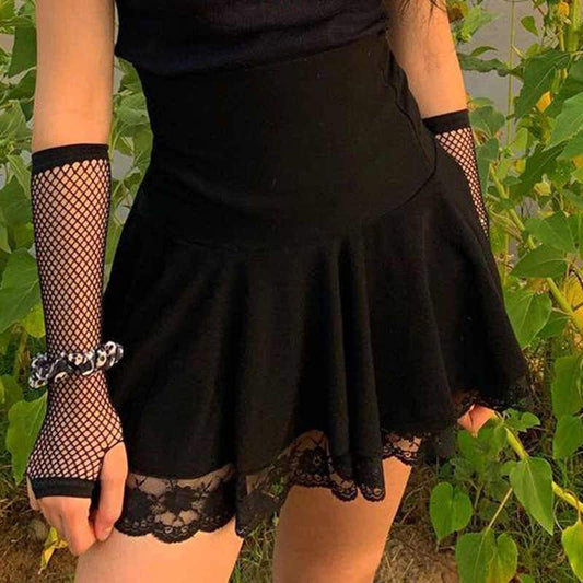 Kinky Cloth 349 Gothic Lace Skater Skirt