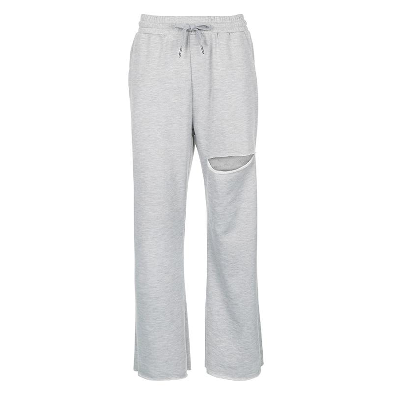 Kinky Cloth 200000366 Gray / L Gray Loose Straight Hole Sweatpants