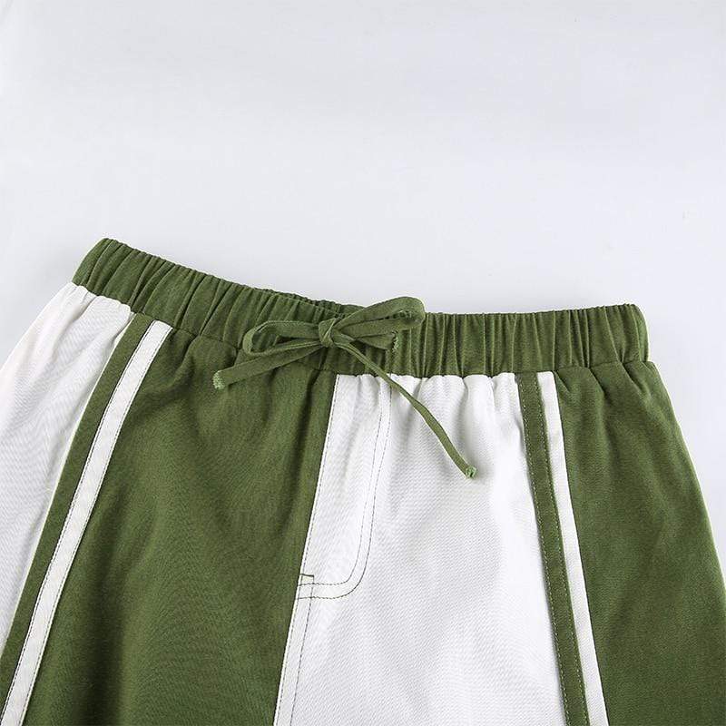 Kinky Cloth 200000366 Green Patchwork Loose Cargo Pants