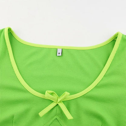 Kinky Cloth 200000791 Green T-Shirt Bow Bodycon Crop Top