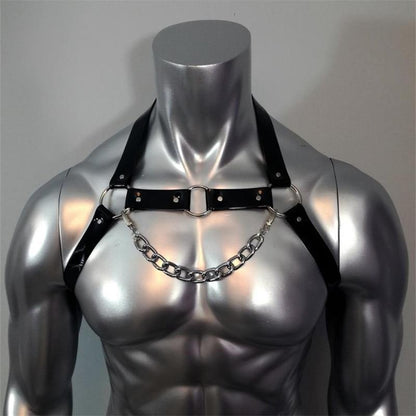Kinky Cloth 200003585 Halter Leather Chain Strap Harness