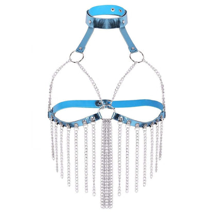 Holographic Tassel Collar Harness