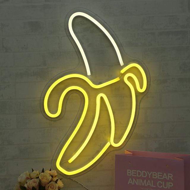 Kinky Cloth Home Banana Hanging Neon Lights