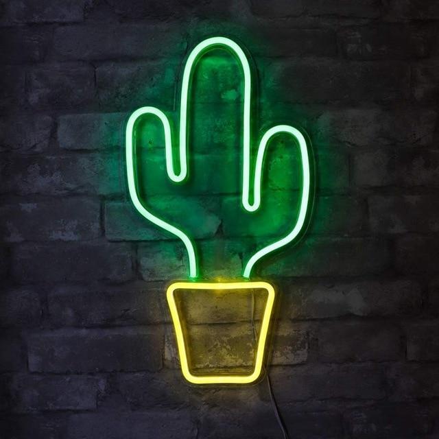 Kinky Cloth Home Cactus Hanging Neon Lights