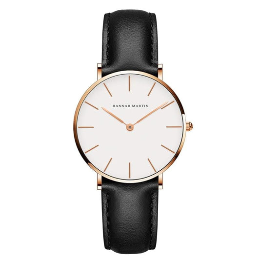 Kinky Cloth 200363144 Rose Gold - Black Strap Hannah Martin Classic Dial Leather Watch