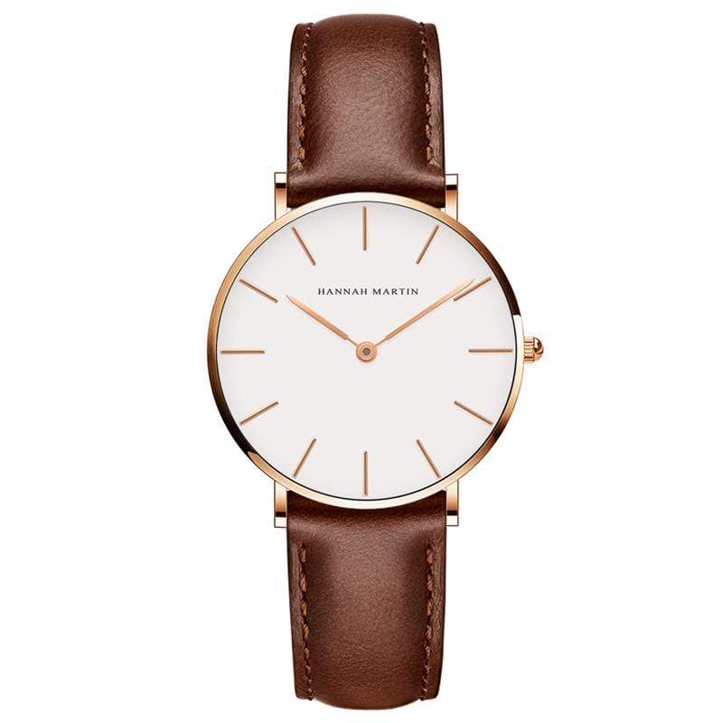 Kinky Cloth 200363144 Rose Gold - Brown Strap Hannah Martin Classic Dial Leather Watch