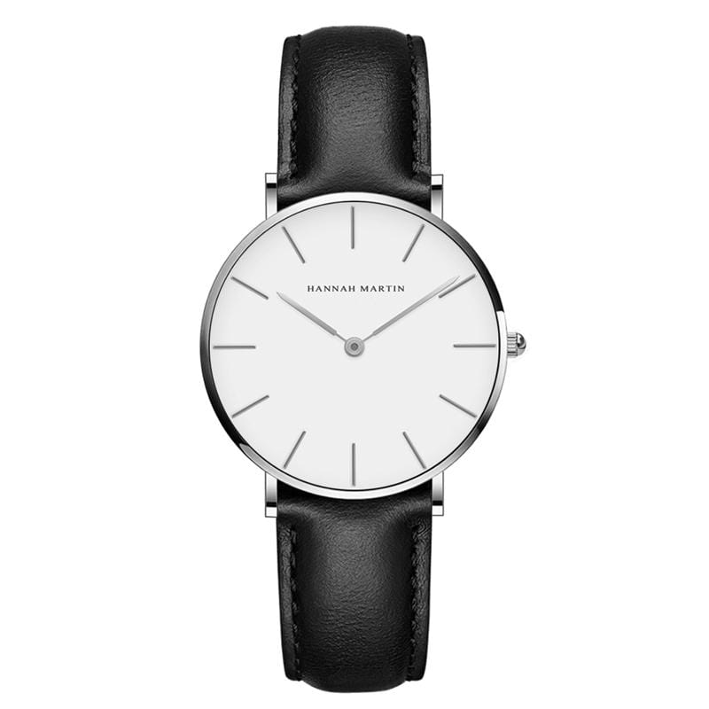 Kinky Cloth 200363144 Silver - Black Strap Hannah Martin Classic Dial Leather Watch