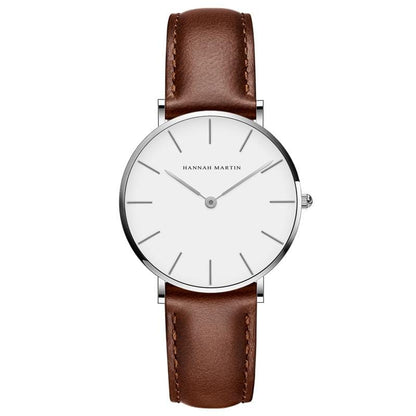 Kinky Cloth 200363144 Silver - Brown Strap Hannah Martin Classic Dial Leather Watch