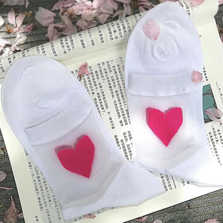 Kinky Cloth 200000866 Heart Ankle Socks Transparent
