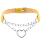 Kinky Cloth Necklace yellow Heart Chain Choker