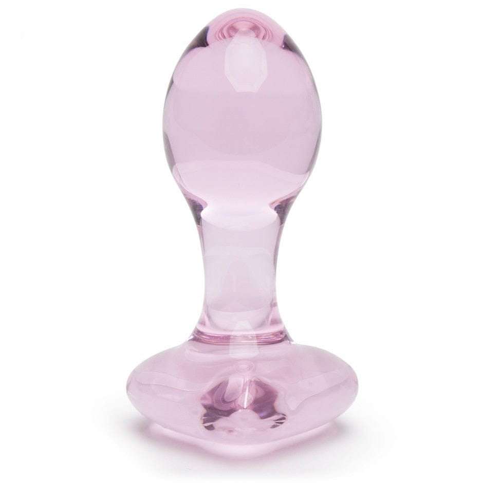 Kinky Cloth Heart Crystal Glass Anal Plug