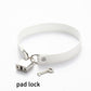 Kinky Cloth Necklace white-496 Heart Lock Collar with Key