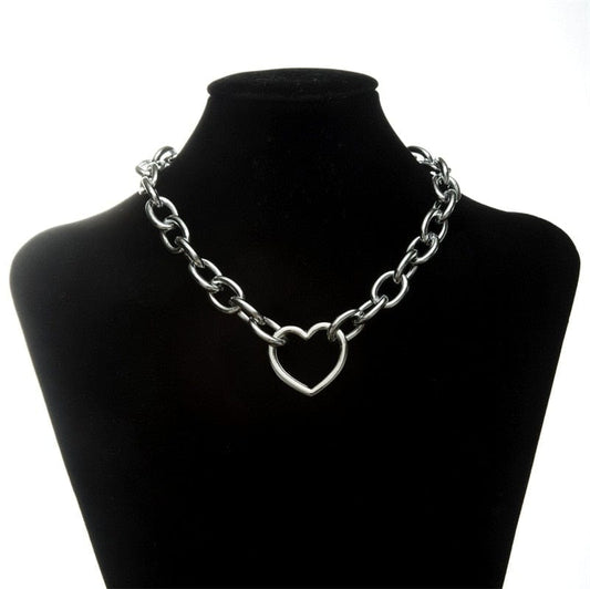 Kinky Cloth Heart Pendant Chain Necklace