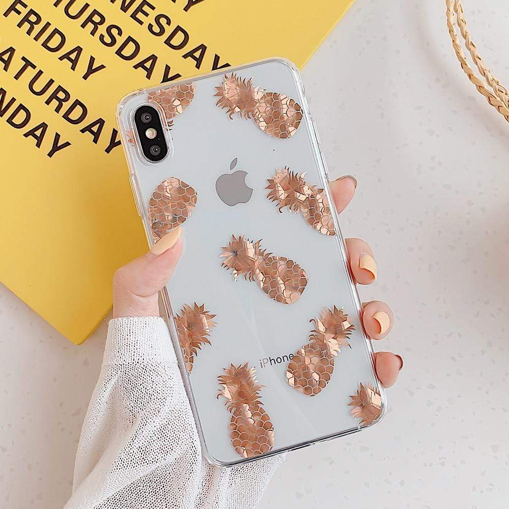 Kinky Cloth 380230 Rose Gold-Pineapple / For 7 Plus or 8 Plus Heart Pineapple Flamingo Bird iPhone Case