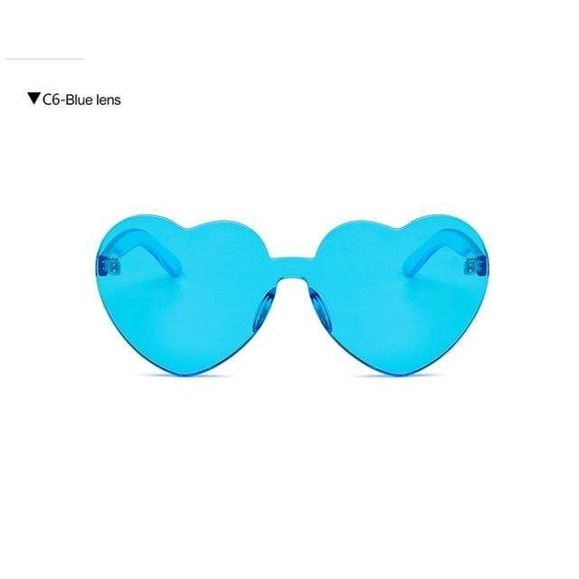 Kinky Cloth Accessories BLUE-LENS Heart Sunglasses