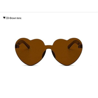 Kinky Cloth Accessories BROWN-LENS Heart Sunglasses
