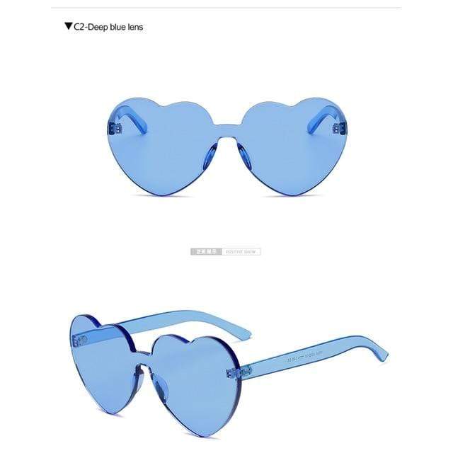 Kinky Cloth Accessories DEEP-BLUE-LENS Heart Sunglasses
