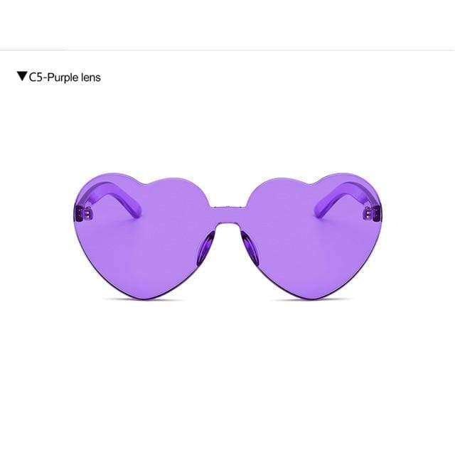 Kinky Cloth Accessories PURPLE-LENS Heart Sunglasses