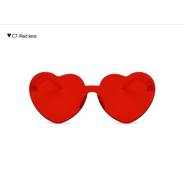 Kinky Cloth Accessories RED-LENS Heart Sunglasses