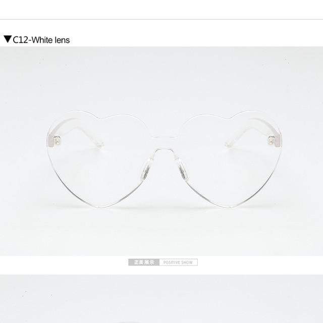 Kinky Cloth Accessories WHITE-LENS Heart Sunglasses