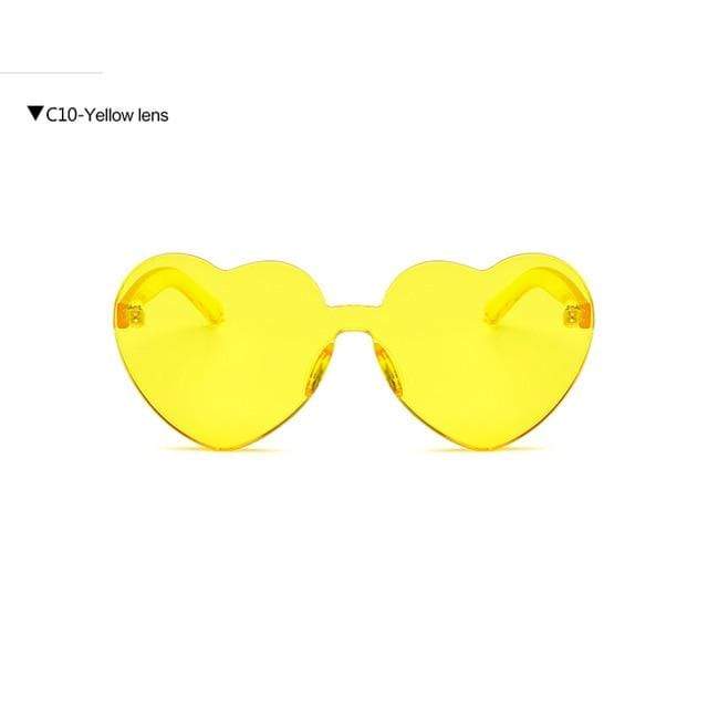 Kinky Cloth Accessories YELLOW-LENS Heart Sunglasses