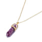 Kinky Cloth Jewelry & Watches Gold Purple Hexagonal Column Quartz Necklace