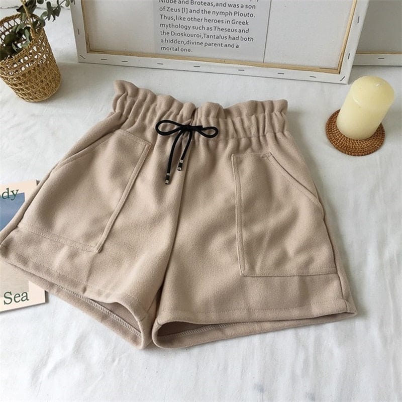 Kinky Cloth Beige / M High Waist Drawstring Shorts