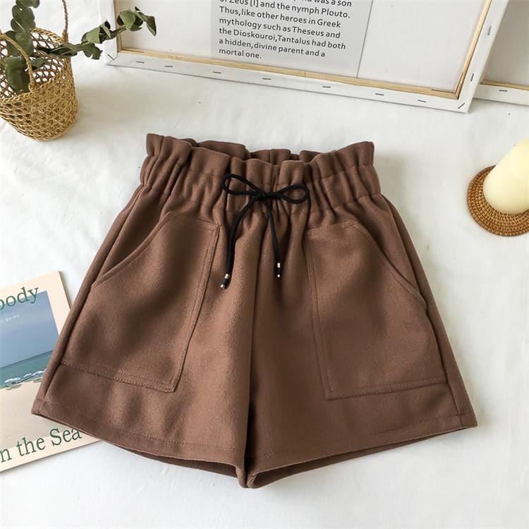Kinky Cloth Brown Shorts / M High Waist Drawstring Shorts