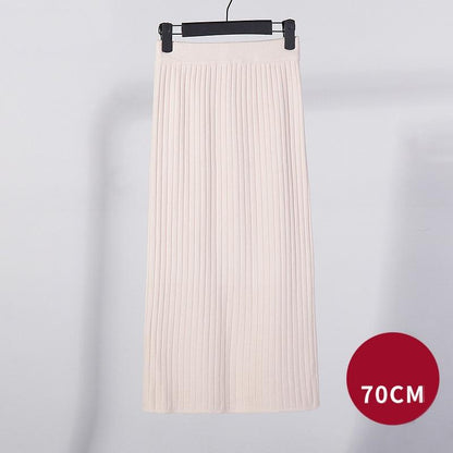 Kinky Cloth 349 Beige 70cm / One Size High Waist Knitted Pencil Skirts