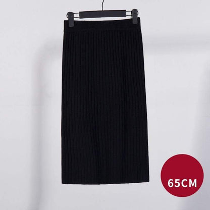 Kinky Cloth 349 Black 65cm / One Size High Waist Knitted Pencil Skirts
