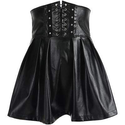 Kinky Cloth Skirt Black Skirt / L High Waist Lace Up Skirt