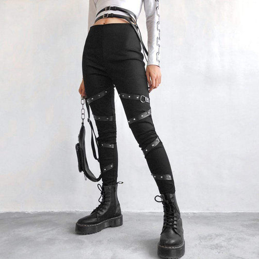 Kinky Cloth 200000366 High Waist Leggings With Rivet Straps