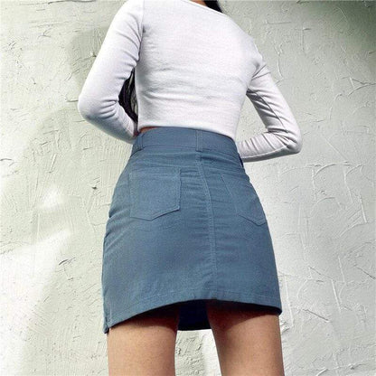 Kinky Cloth 349 High Waist Pencil Cut Corduroy Skirt