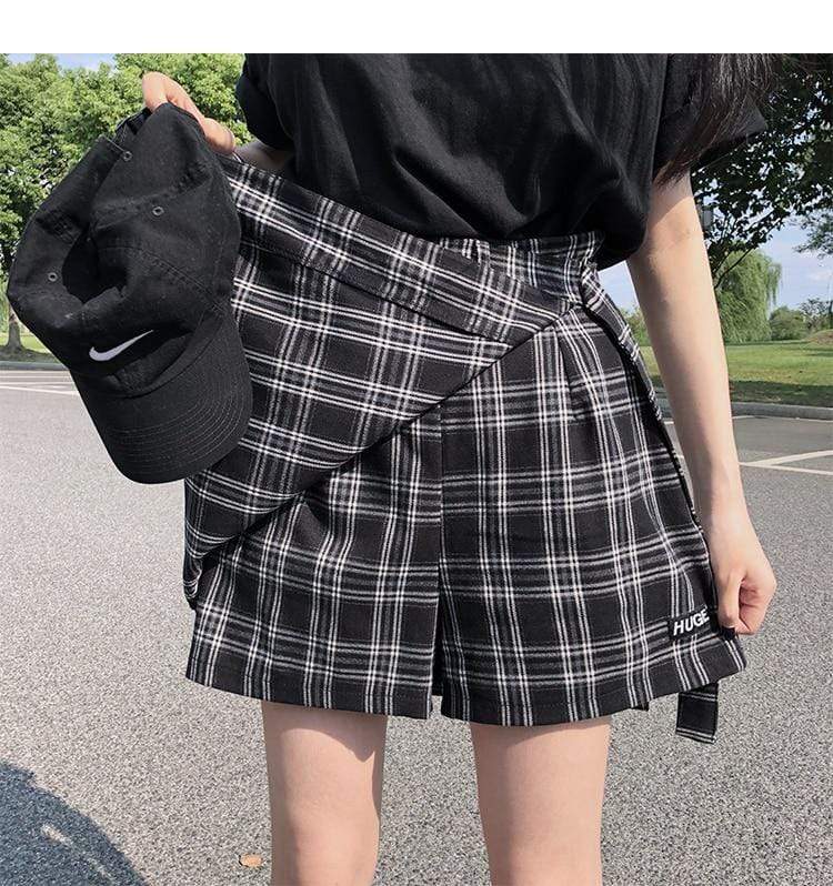 Kinky Cloth 349 High Waist Plaid College Mini Skirts