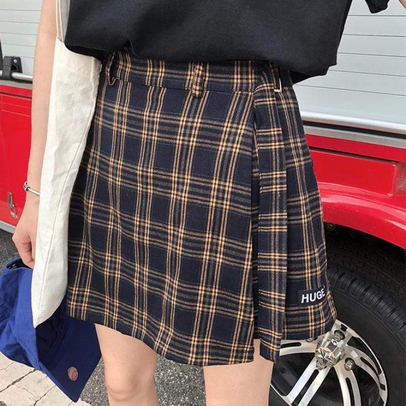 Kinky Cloth 349 High Waist Plaid College Mini Skirts