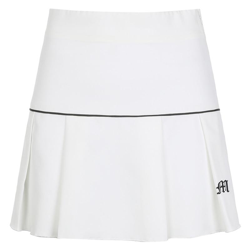 Kinky Cloth 349 White / S High Waist Pleated Tennis Skirt
