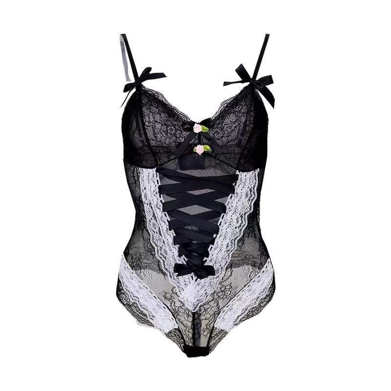 Kinky Cloth 200003497 Black / One Size Hollow Lace Bodysuit