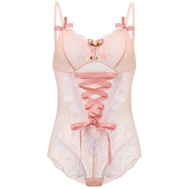 Kinky Cloth 200003497 Pink / One Size Hollow Lace Bodysuit