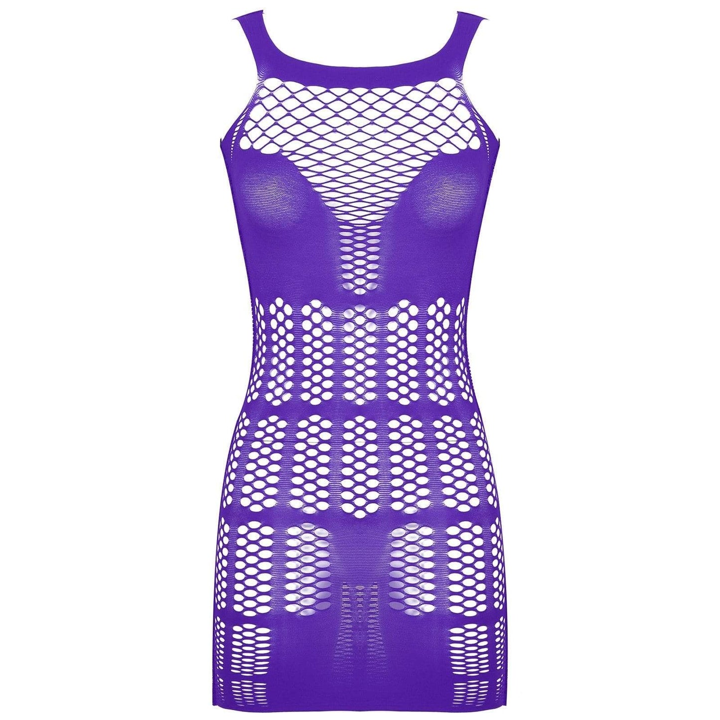 Kinky Cloth 200001895 Lavender / One Size Hollow Out Fishnet Mini Dress