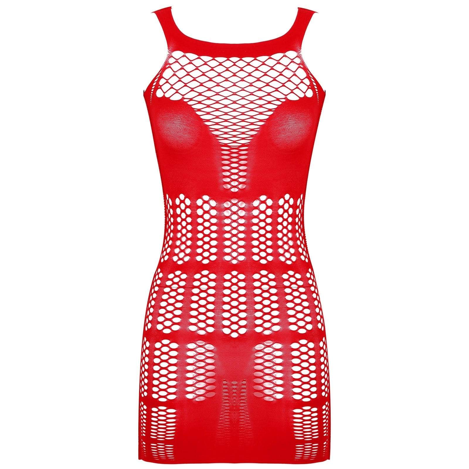 Kinky Cloth 200001895 Red / One Size Hollow Out Fishnet Mini Dress