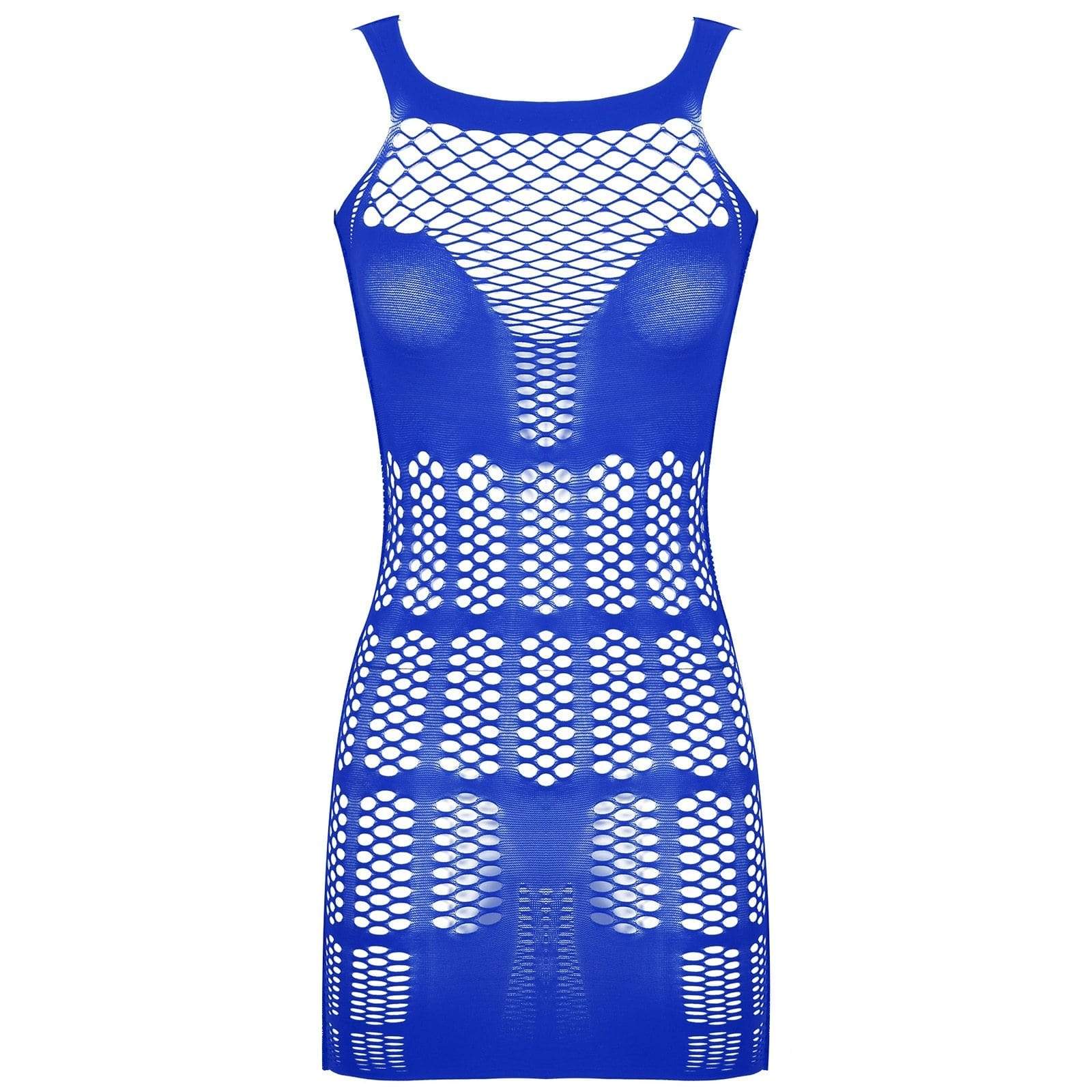 Kinky Cloth 200001895 Royal Blue / One Size Hollow Out Fishnet Mini Dress