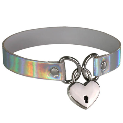 Holographic Heart Lock Collar