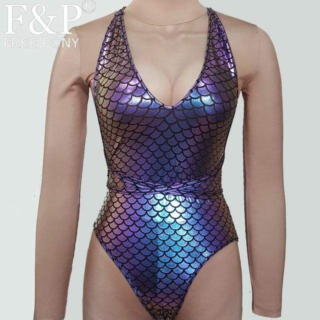 Kinky Cloth Bodysuit 372PMD / S Holographic Lace Up Body Suit