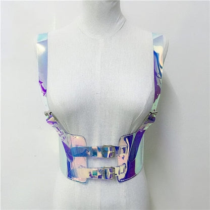 Kinky Cloth Garter Belt / One Size Holographic Straps Waist Sculpting Belts